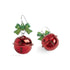 Holiday Bow Jingle Bell Earrings - Red/Green